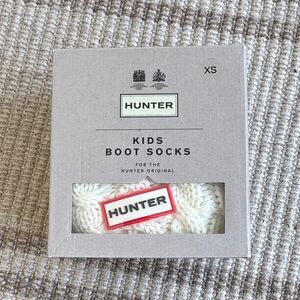 Hunter Kids Boot Socks - White- size. 5-7c